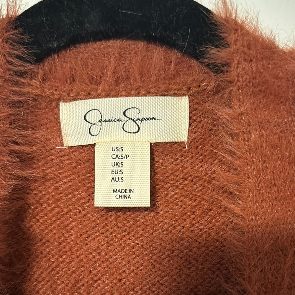 Rust Long Fuzzy Cardigan - Picture 2 of 8